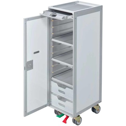 Diaqua® Flugzeug-Trolley Badregal Swissair-Logo Weiss