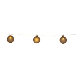 Guirlande lumineuse LED Star Trading Bliss avec LED blanc chaud et boules dorées.
