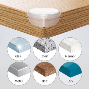Reer protections d'angle, 4 coins de sécurité transparents en TPE sans PVC pour la sécurité des enfants.