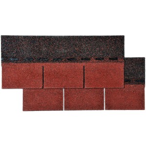 Bardeau bitumé rectangulaire rouge pour toiture, 2 m²/paquet.