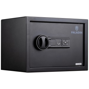 Coffre-fort pour meubles Paladin noir avec lecteur d'empreintes digitales, coffre-fort pour objets de valeur.