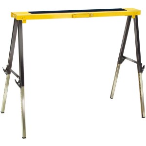 Tréteau de chantier Brennenstuhl MB 120 KH, hauteur réglable, 96x86 cm, jaune/noir, idéal chantier et atelier.