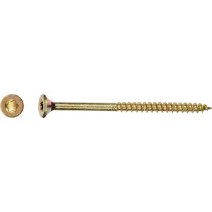 Vite per truciolare LUX zincata gialla 4,5 x 60 mm con attacco TX e testa svasata.