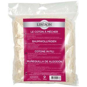 Paquet de mèches de coton pour appliquer teinture, cire et vernis.