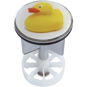 Tappo lavandino con design a forma di anatra, 38 mm, per piletta click clack.