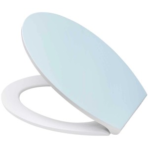 Sedile WC Diaqua Hollywood Ciel con chiusura rallentata, azzurro, in duroplast.