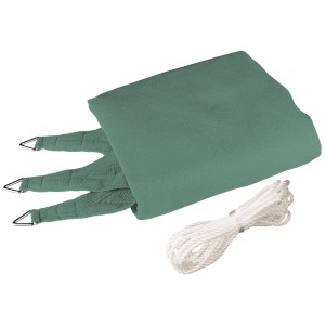 Voile d'ombrage triangulaire Windhager Capri, vert olive, 4x4x4 m, avec corde.