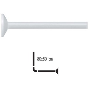 Spirella Magic barre de rideau de douche d'angle, aluminium, blanc, 80x80 cm.