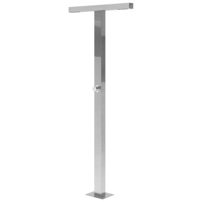 Beliani Gartendusche Urzulai Edelstahl Silber