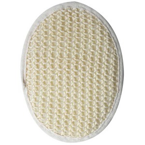 Éponge de peeling ovale en sisal avec dragonne, 13x17,2 cm, pour le soin du corps dans la salle de bain.