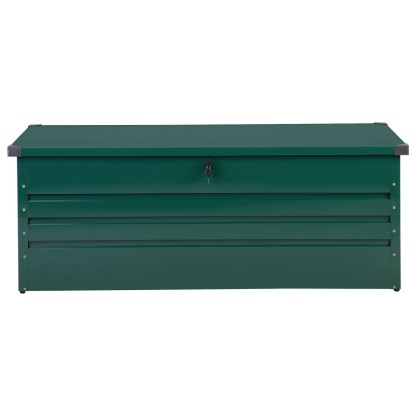 Beliani Auflagenbox Cebrosa Stahl Dunkelgrün (HxBxT) 67 x 165 x 70 cm