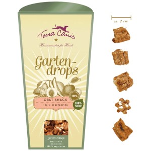 Terra Canis Garden Drops, snack premio per cani con frutta e verdura, senza cereali, 250g.