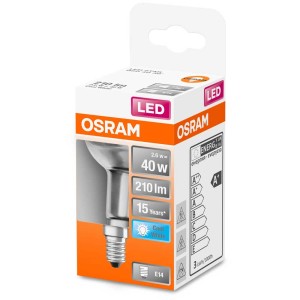 Osram LED Reflektor R50 E14, kaltweiß, 40W, 210lm im Karton.