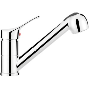 Miscelatore monocomando baliv KI-5171 cromato con doccetta estraibile per lavello.