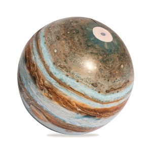 Pallone da spiaggia Jupiter, 61 cm, con motivo planetario e illuminazione LED per divertimento in piscina.