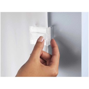 Clips blancs Kleine Wolke pour rideau de douche, auto-adhésifs pour fixation murale.
