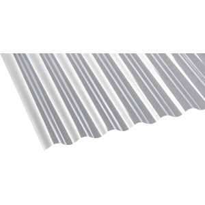 Lastra profilata in PVC trasparente, spessore 0,8 mm, profilo Sinus 76/18 per coperture.