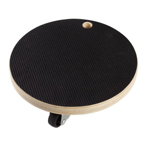 Planche de transport ronde revêtue avec roulettes pour moquette, charge max. 100 kg.