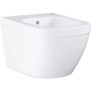 Bidet sospeso Grohe Euro Ceramic PureGuard in Alpin White con foro rubinetto e troppopieno.