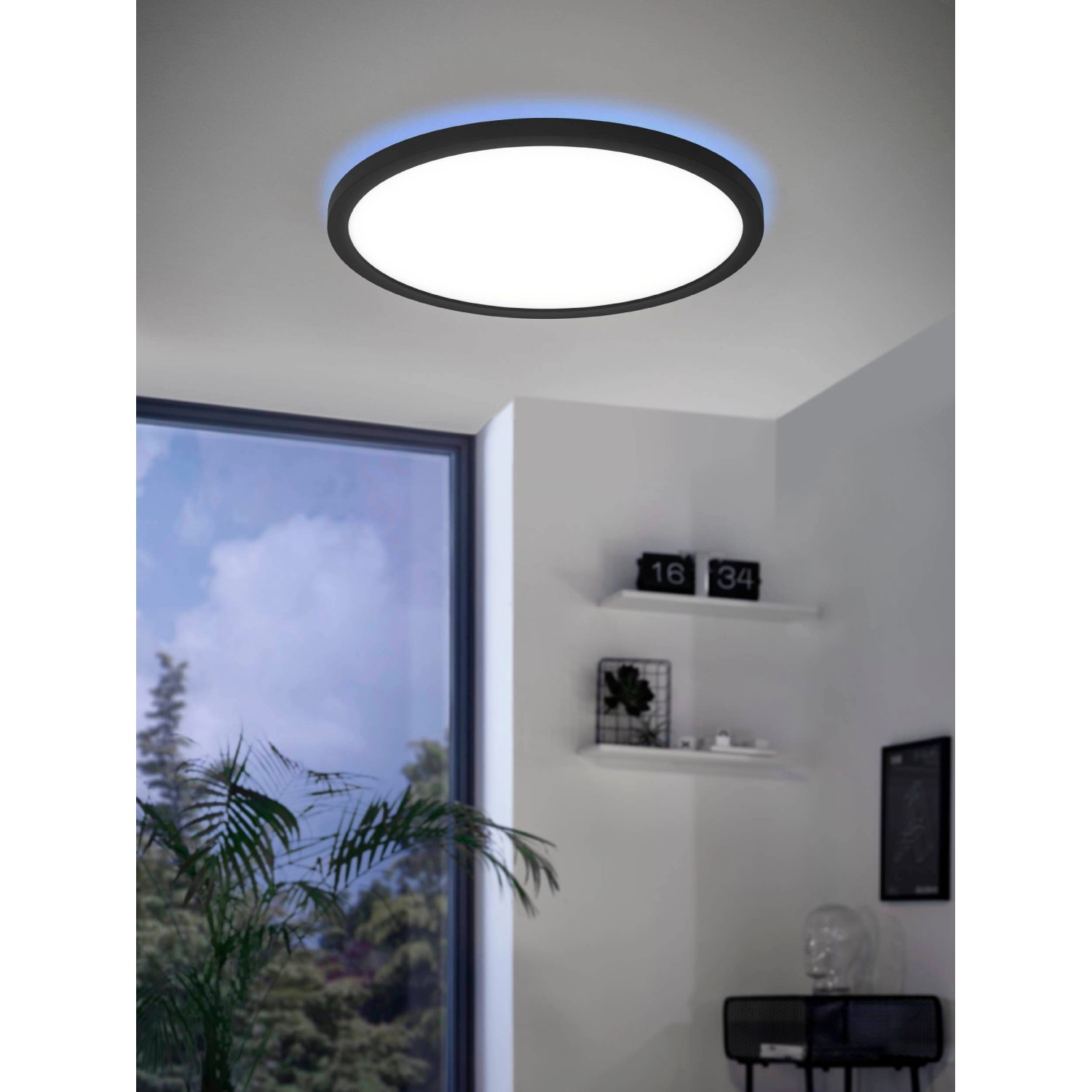 Eglo LED-Deckenleuchte 14,6 Rund OBI kaufen W Schwarz-Weiss Zigbee lm / bei Rovito-Z 1\'700