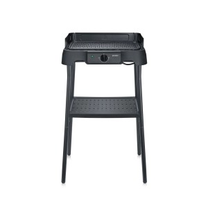Barbecue électrique sur pied Severin PG8596 noir avec étagère, 2000W.