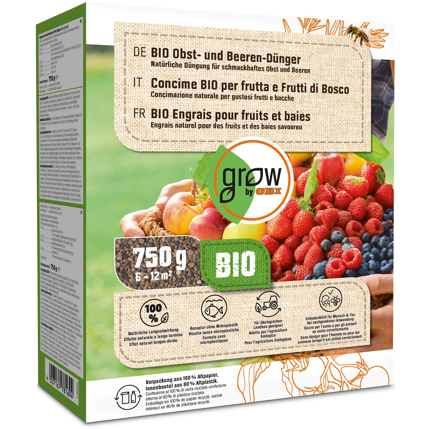 GROW by OBI BIO Obst- und Beeren-Dnger 750 g