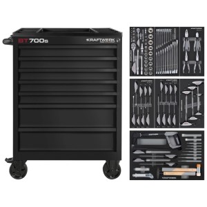 Kraftwerk BT700s servante d'atelier avec 7 tiroirs et assortiment d'outils.