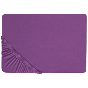 Drap-housse en coton violet Janbu, 90x200 cm, pour lits simples.