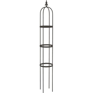 Obelisk Oscar, Ø 23 cm, 160 cm, Lava-Grau, aus Metall für Gartendekoration.