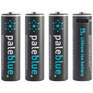 Confezione da 4 batterie ricaricabili Pale Blue AA USB-C, 1.5V, al litio.