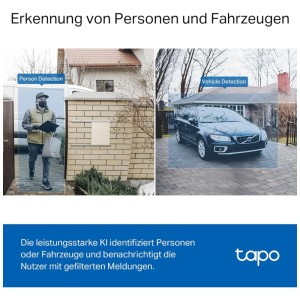 Tapo D230S1: Video-Türklingel mit Person- und Fahrzeugerkennung.