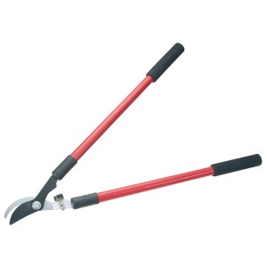 Cesoia a bypass da 70 cm con manici rossi e lama antiaderente per giardinaggio.