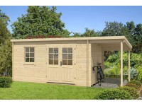 Carlsson Holz-Gartenhaus Flachdach Unbehandelt 430 cm x 222 cm