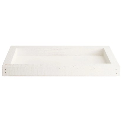 DecoFinder Holztablett Weiss 2 x 28 x 15 cm