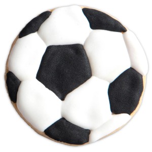 Ausstecher Fußball: Plätzchen in Fußballform, Ø 6cm, aus Edelstahl für detailreiche Motive.