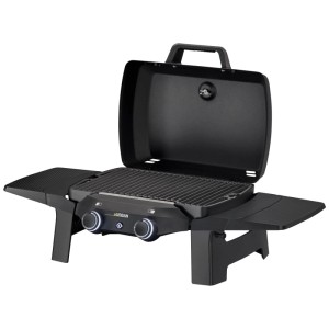 Barbecue elettrico Enders eUrban 2 con cappa in alluminio pressofuso e ripiani laterali. Grill da tavolo compatto per balcone e giardino.