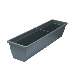 Jardinière Toscana anthracite, 79 cm de large, pour balcon et jardin.