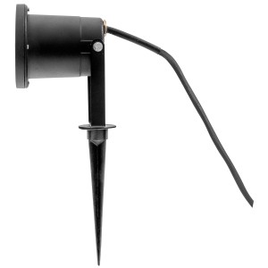 Faretto da giardino a LED nero con picchetto, 6W, cavo da 3m per esterni.