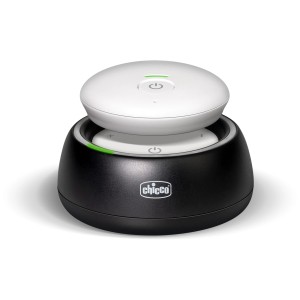 Chicco Audio Baby Monitor DECT, unità genitore e unità bambino nella stazione di ricarica.