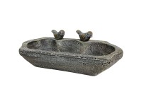 Vogeltränke Sechseck mit 2 Vogelfiguren Grau (HxBxT) 11 x 36,5 x 19 cm Vogeltränke Sechseck mit 2 Vogelfiguren Grau (HxBxT) 11 x 36,5 x 19 cm