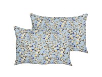 Beliani Gartenkissen Valloria 2er Set Blumenmuster Blau