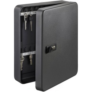 Burg Wächter Cassetta portachiavi KC 36 C, cassaforte con combinazione e 36 ganci, nero opaco.