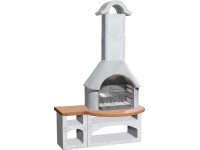 Buschbeck Grillkamin Bozen Beton Weiss-Terrakotta mit Tisch