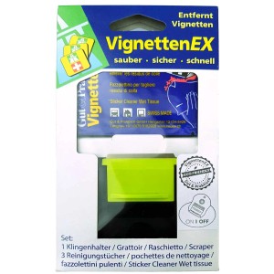 VignettenEx Set di pulizia: Porta-lama, panni per rimuovere le vignette.
