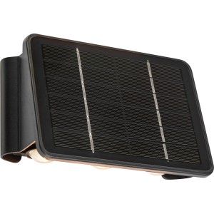 Lampada da parete solare a LED nera Cariati, 17x11x6,5 cm, con pannello solare integrato.