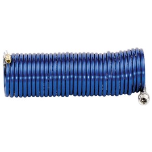 Tubo a spirale Metabo blu 7,5 m, avvolto, con attacchi ARO. Accessorio per compressori e aria compressa.