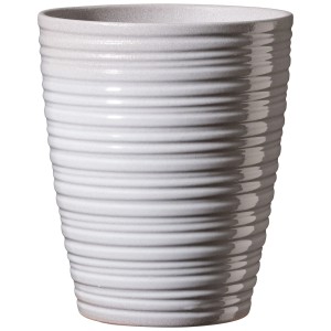 Vase à orchidée Söndgen Bergamo gris clair, pot en céramique rainuré, Ø 13 cm.