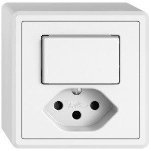 Feller Edizio.liv Combinazione interruttore e presa T13 da esterno, bianco.