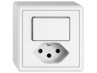 Feller Aufputz-Kleinkombi Edizio.liv Weiss Schema 3 / T13 Feller Aufputz-Kleinkombi Edizio.liv Weiss Schema 3 / T13