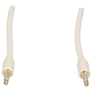 Câble audio stéréo Schwaiger, 1,5 m, blanc, avec fiches jack plaquées or pour une transmission optimale du signal.